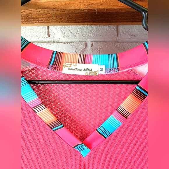 Southern Stitch Pink Knitted long sleeve blouse size M - Picture 3 of 6